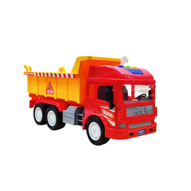 KrachtTruck | Diversión de juego robusta - Camión volquete accionado por fricción con luz y sonido para niños